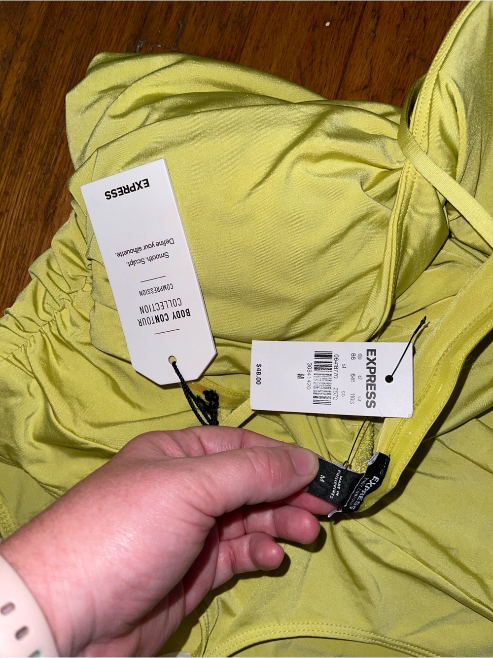 Express Yellow Ruched Bodysuit - Picture 3 of 3